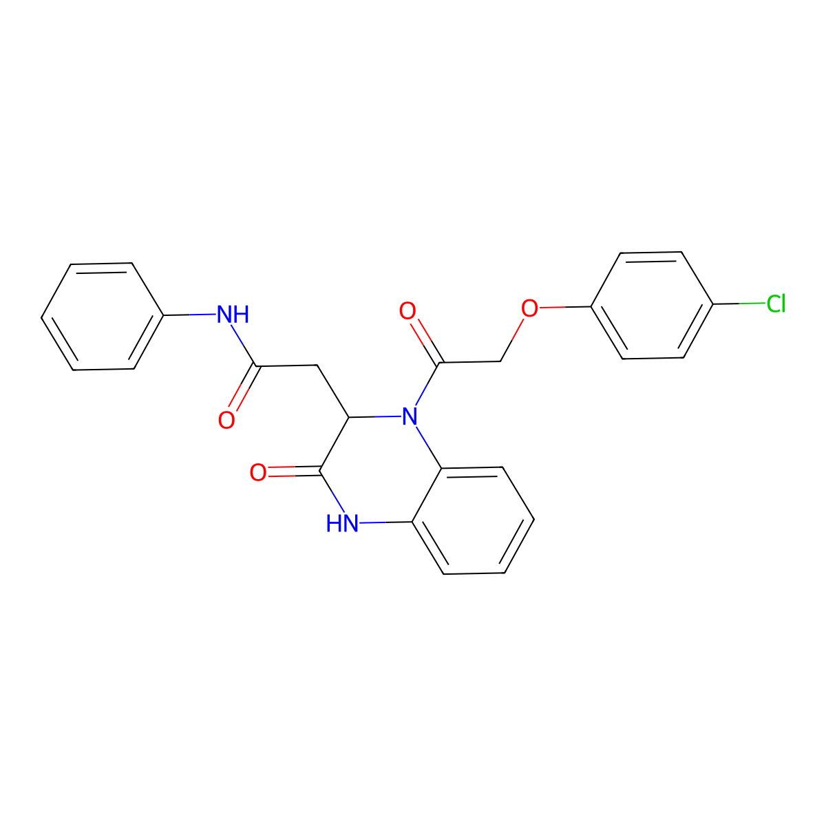 2-{1-[(4-chlorophenoxy)acetyl]-3-oxo-1,2,3,4-tetrahydroquinoxalin-2-yl}-N-phenylacetamide molecular structure, CAS 1219194-78-1