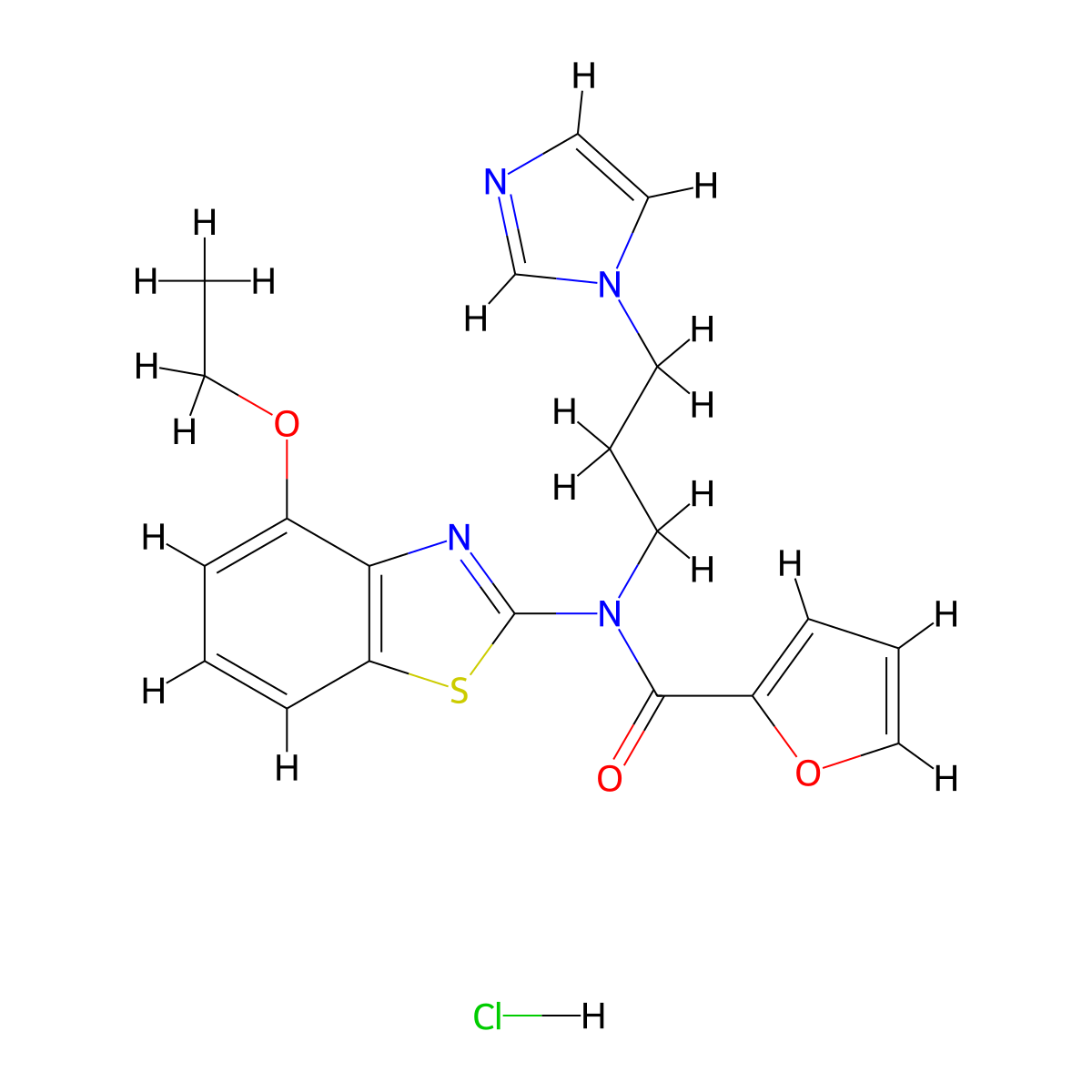 N-(3-(1H-imidazol-1-yl)propyl)-N-(4-ethoxybenzo[d]thiazol-2-yl)furan-2-carboxamide hydrochloride molecular structure, CAS 1219196-93-6