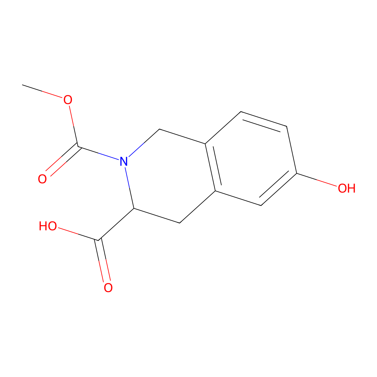 6-Hydroxy-2-(methoxycarbonyl)-1,2,3,4-tetrahydroisoquinoline-3-carboxylic acid molecular structure, CAS 1219199-11-7