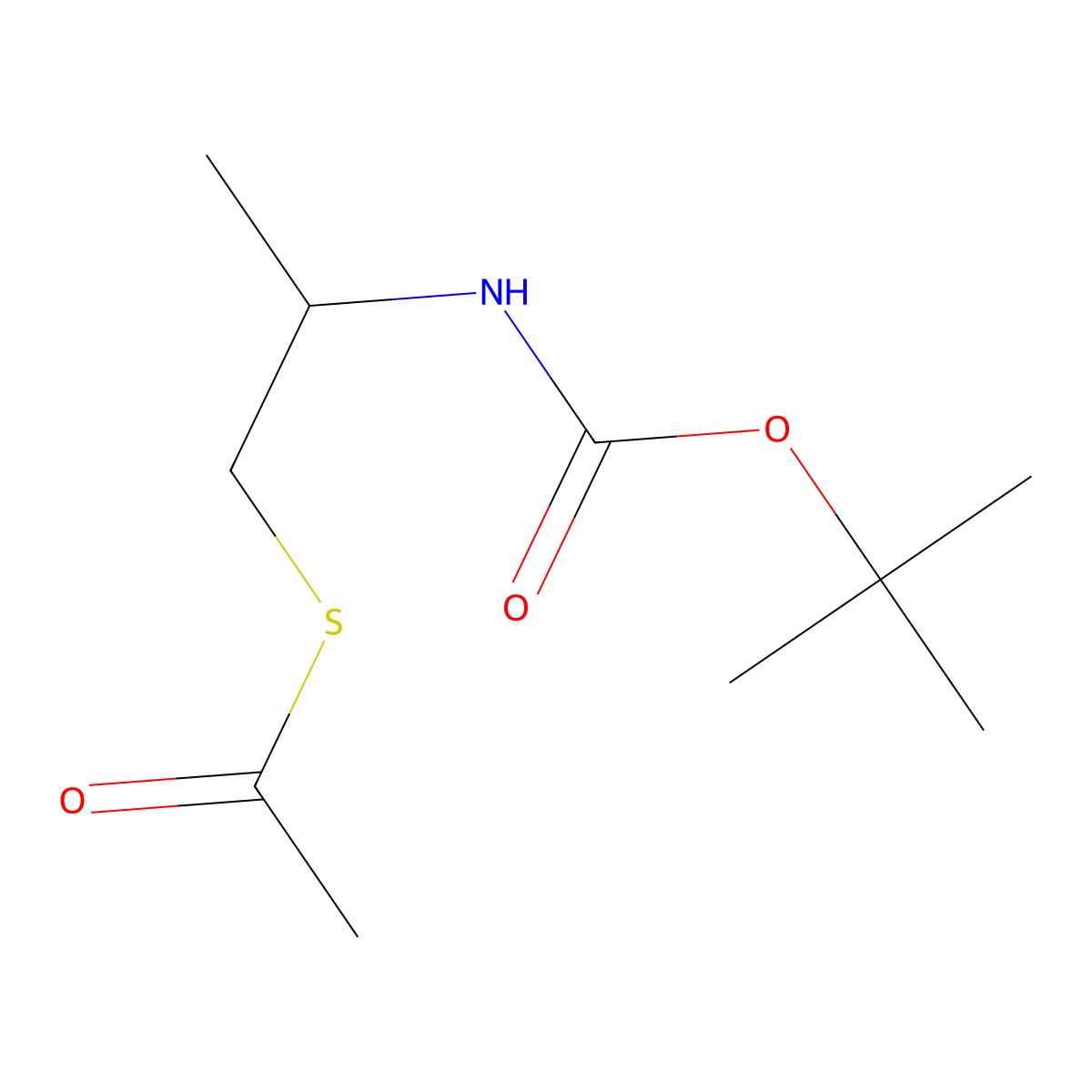 (S)-S-(2-((tert-Butoxycarbonyl)amino)propyl) ethanethioate molecular structure, CAS 121920-47-6