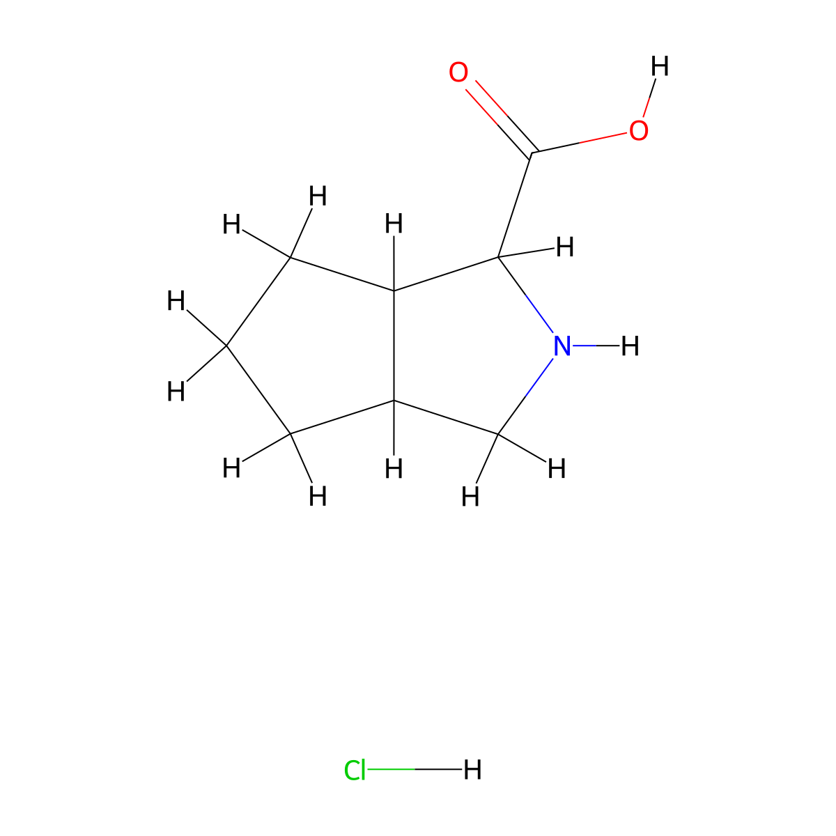 Octahydrocyclopenta[c]pyrrole-1-carboxylic acid hydrochloride molecular structure, CAS 1219204-23-5