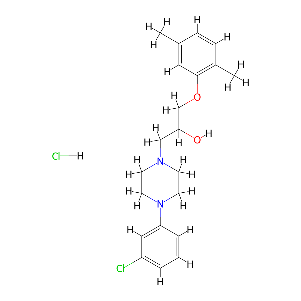 1-[4-(3-Chlorophenyl)piperazin-1-YL]-3-(2,5-dimethylphenoxy)propan-2-OL hydrochloride molecular structure, CAS 1219208-85-1