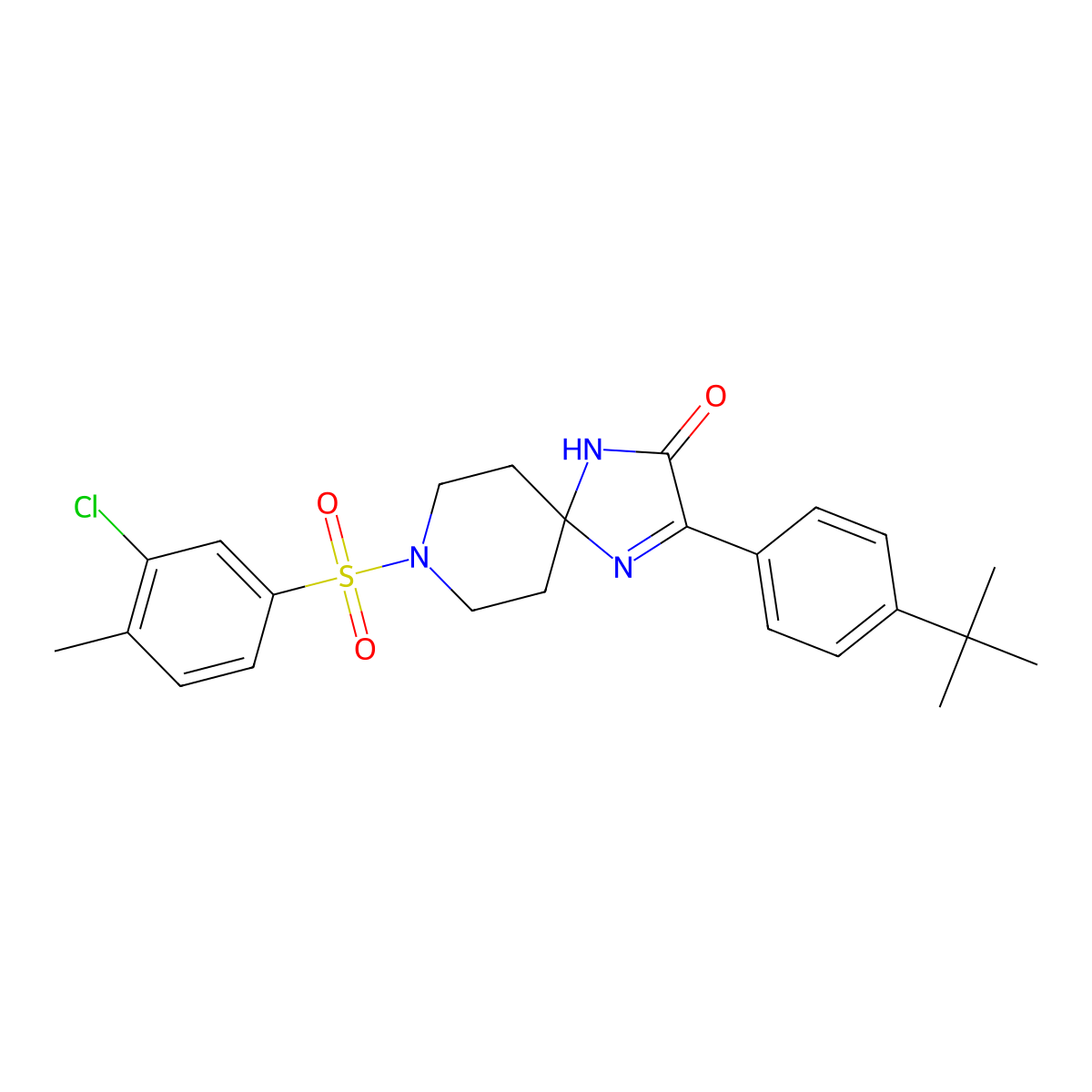 3-(4-Tert-butylphenyl)-8-(3-chloro-4-methylbenzenesulfonyl)-1,4,8-triazaspiro[4.5]dec-3-en-2-one molecular structure, CAS 1219210-14-6