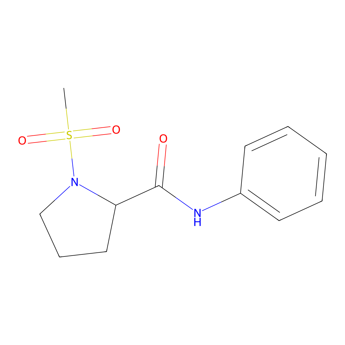 1-(methylsulfonyl)-N-phenylpyrrolidine-2-carboxamide molecular structure, CAS 1219213-24-7