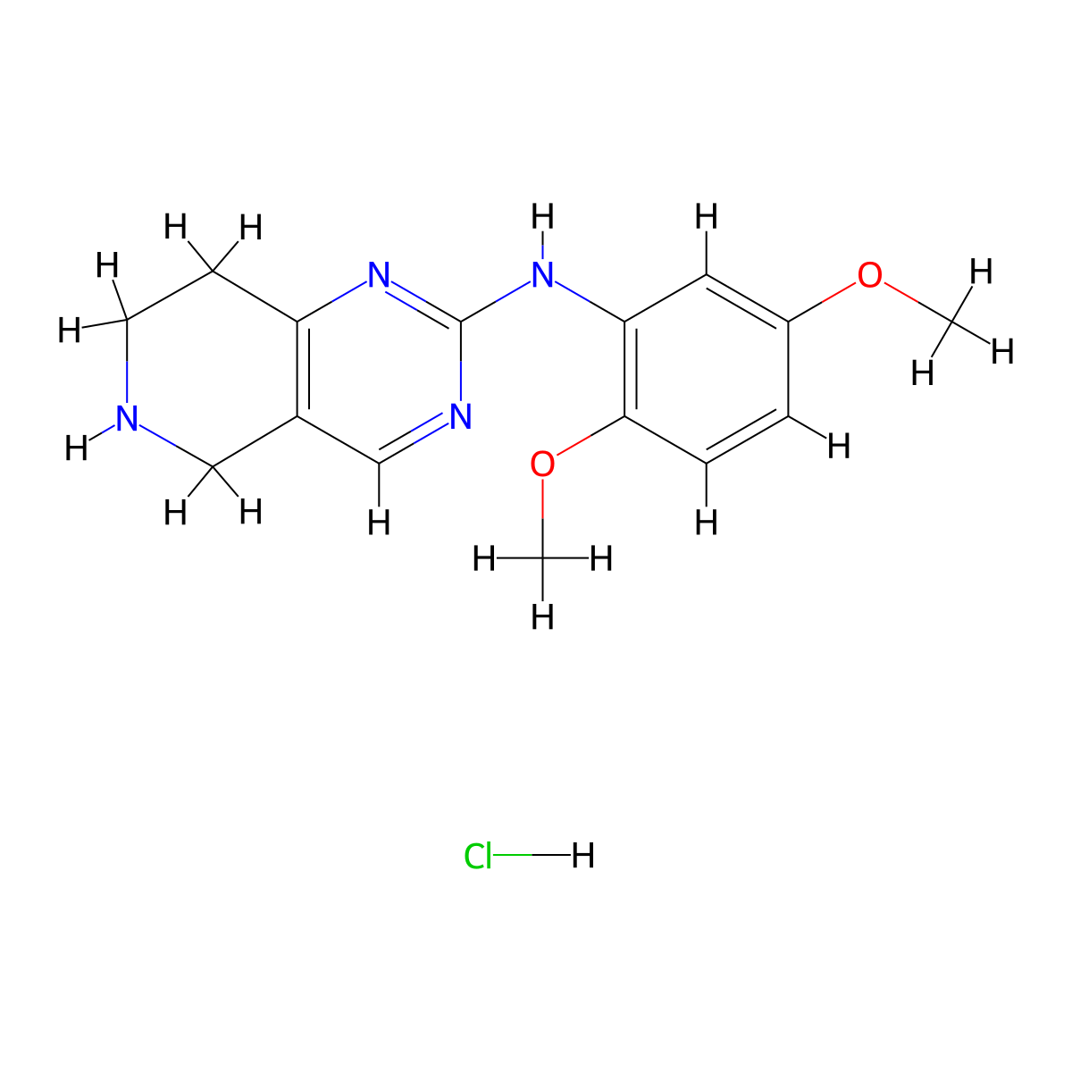 N-(2,5-Dimethoxyphenyl)-5,6,7,8-tetrahydropyrido[4,3-d]pyrimidin-2-amine;hydrochloride molecular structure, CAS 1219213-25-8