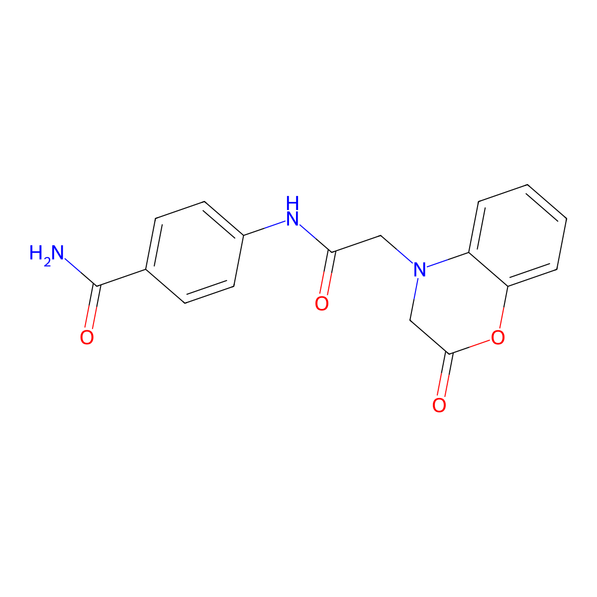 4-{[(2-oxo-2,3-dihydro-4H-1,4-benzoxazin-4-yl)acetyl]amino}benzamide molecular structure, CAS 1219215-40-3