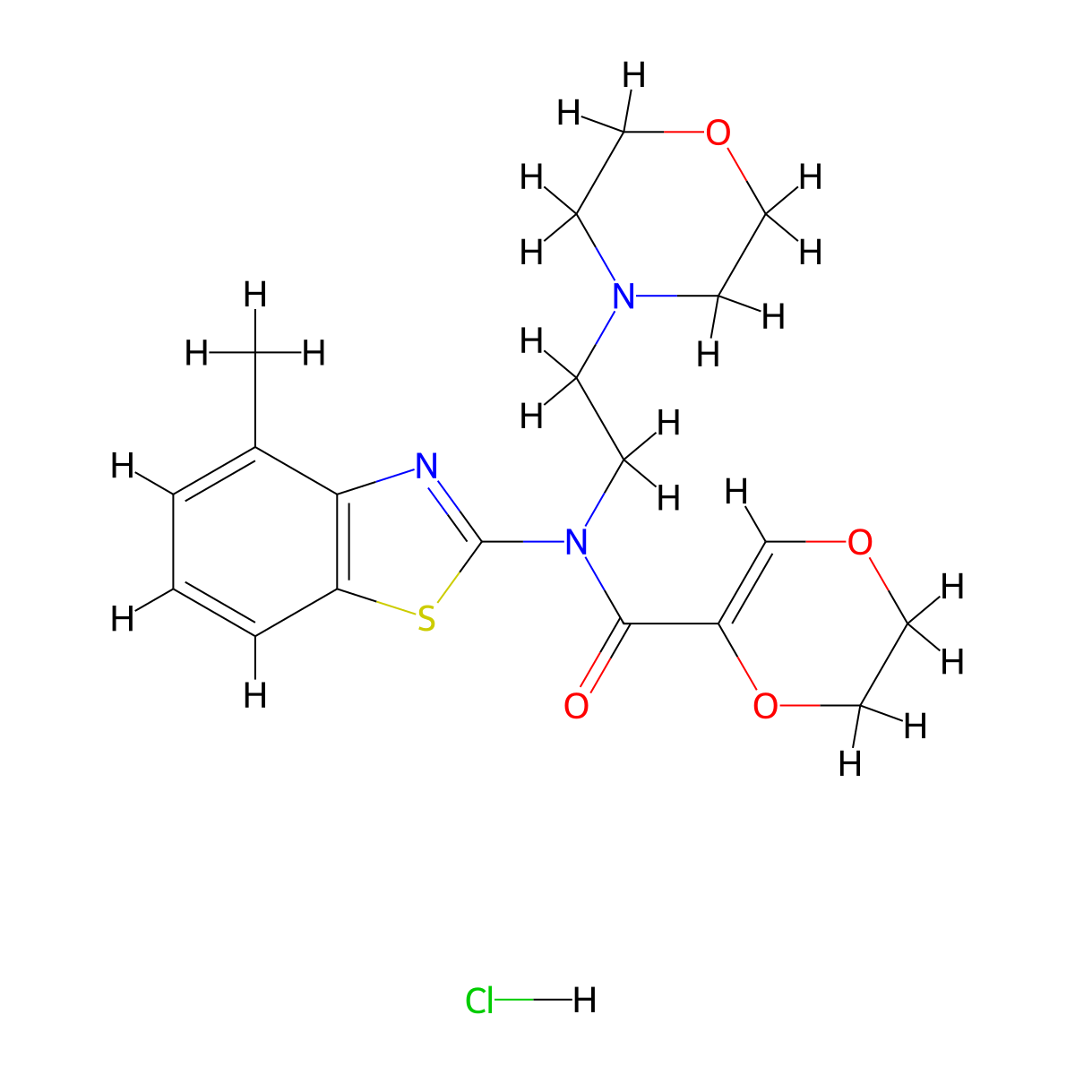 N-(4-methylbenzo[d]thiazol-2-yl)-N-(2-morpholinoethyl)-5,6-dihydro-1,4-dioxine-2-carboxamide hydrochloride molecular structure, CAS 1219215-83-4