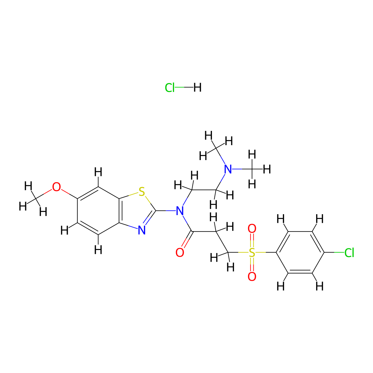 3-((4-chlorophenyl)sulfonyl)-N-(2-(dimethylamino)ethyl)-N-(6-methoxybenzo[d]thiazol-2-yl)propanamide hydrochloride molecular structure, CAS 1219215-98-1