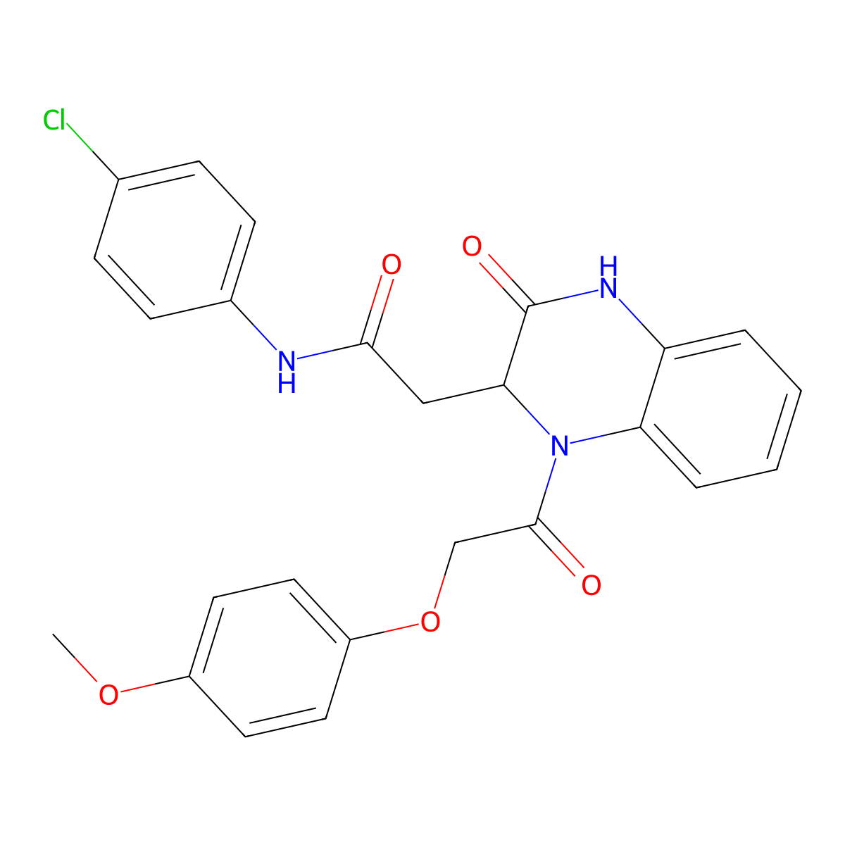 N-(4-chlorophenyl)-2-{1-[2-(4-methoxyphenoxy)acetyl]-3-oxo-1,2,3,4-tetrahydroquinoxalin-2-yl}acetamide molecular structure, CAS 1219226-78-4