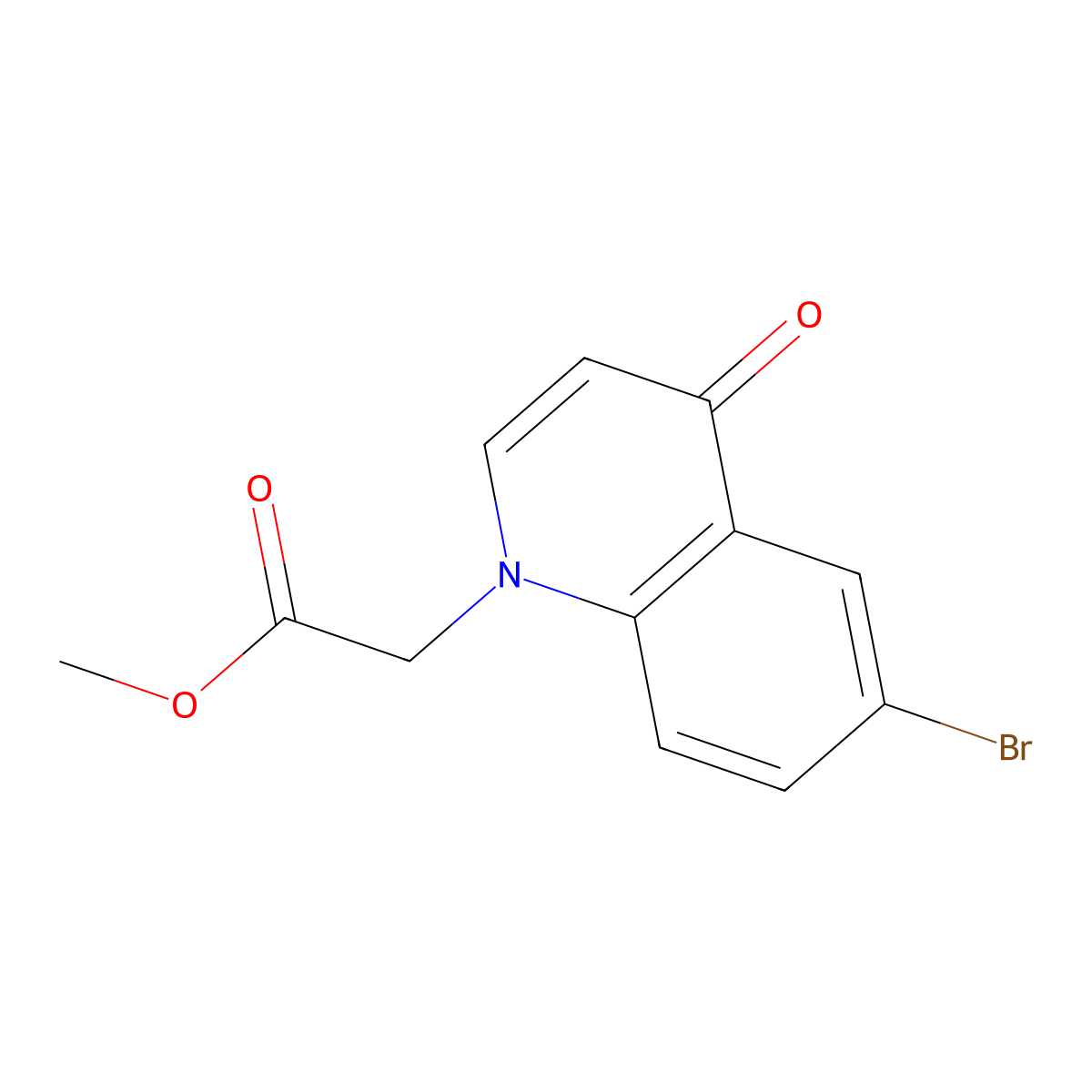 Methyl 2-(6-bromo-4-oxoquinolin-1(4H)-yl)acetate molecular structure, CAS 1219230-65-5
