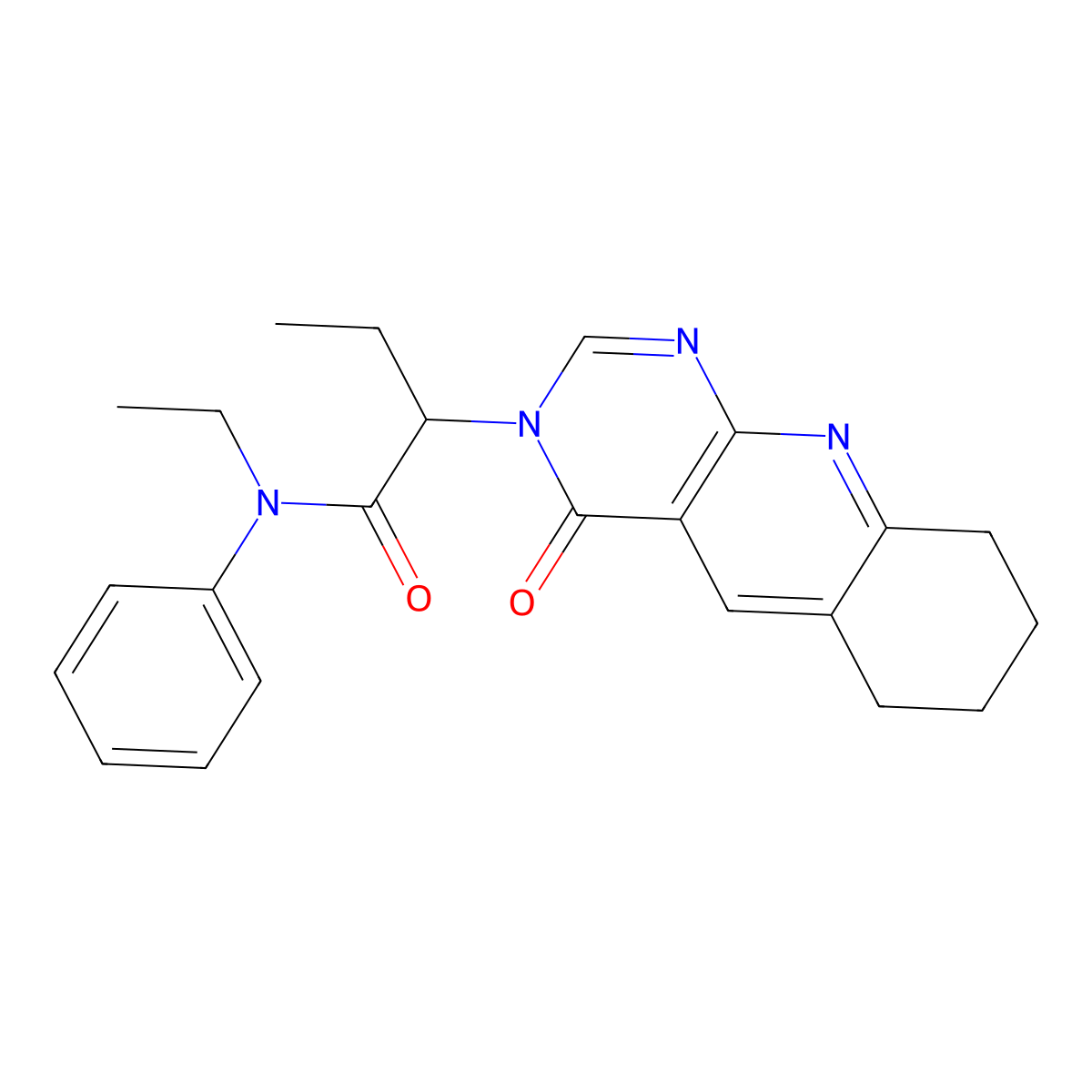 N-ethyl-2-(4-oxo-6,7,8,9-tetrahydropyrimido[4,5-b]quinolin-3(4H)-yl)-N-phenylbutanamide molecular structure, CAS 1219237-81-6