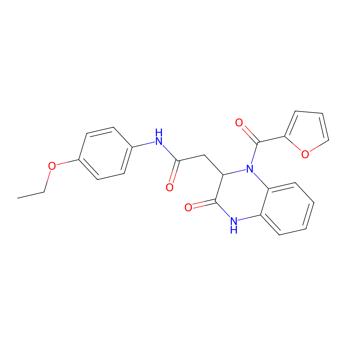 N-(4-ethoxyphenyl)-2-[1-(furan-2-carbonyl)-3-oxo-1,2,3,4-tetrahydroquinoxalin-2-yl]acetamide molecular structure, CAS 1219243-81-8