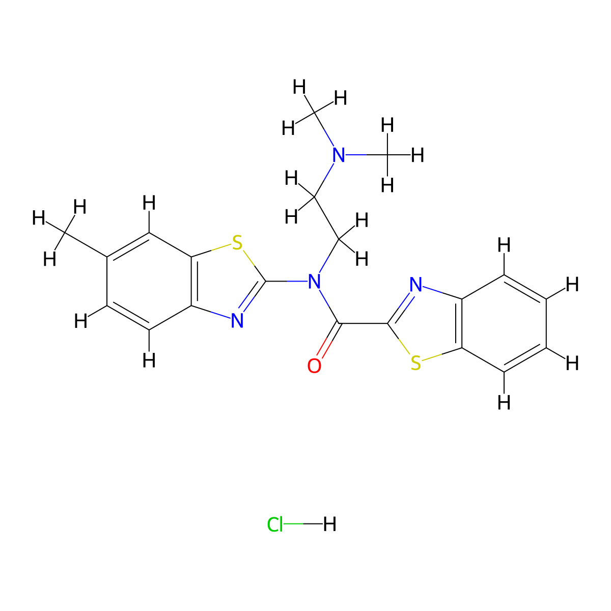 N-(2-(dimethylamino)ethyl)-N-(6-methylbenzo[d]thiazol-2-yl)benzo[d]thiazole-2-carboxamide hydrochloride molecular structure, CAS 1219251-69-0