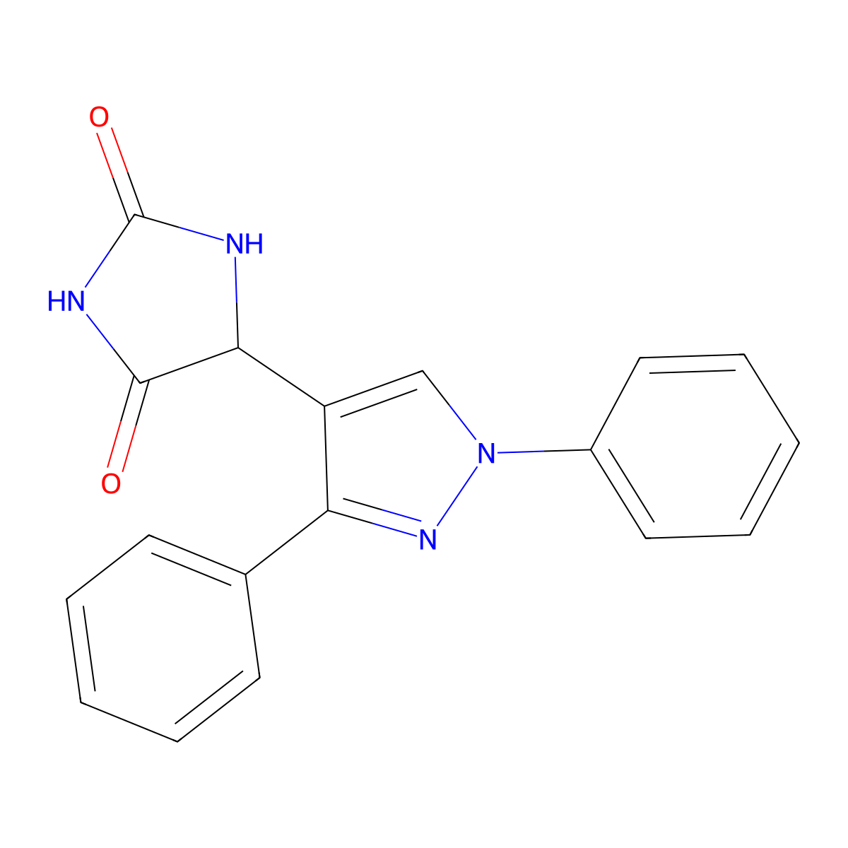 5-(1,3-diphenyl-1H-pyrazol-4-yl)imidazolidine-2,4-dione molecular structure, CAS 1219267-25-0