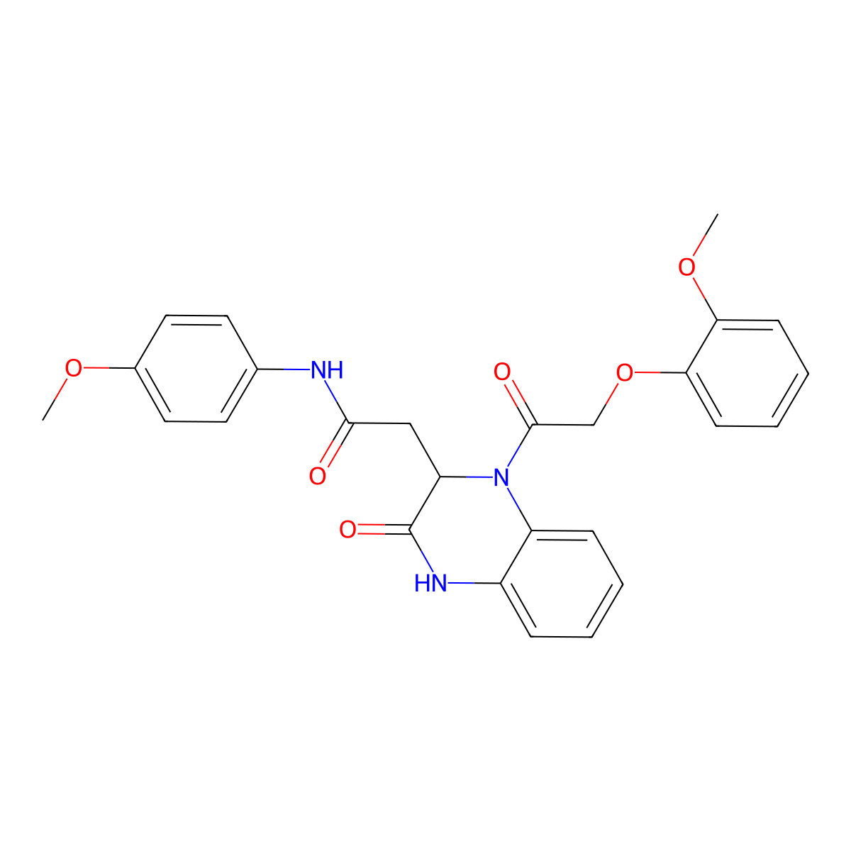 2-{1-[(2-methoxyphenoxy)acetyl]-3-oxo-1,2,3,4-tetrahydroquinoxalin-2-yl}-N-(4-methoxyphenyl)acetamide molecular structure, CAS 1219279-04-5