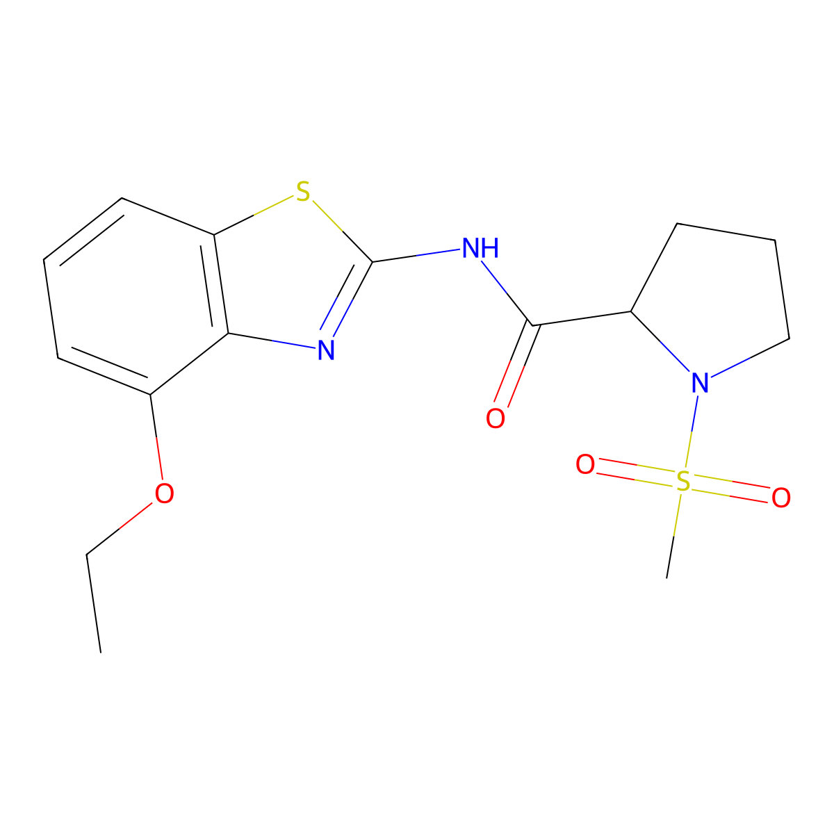 N-(4-ethoxybenzo[d]thiazol-2-yl)-1-(methylsulfonyl)pyrrolidine-2-carboxamide molecular structure, CAS 1219295-60-9