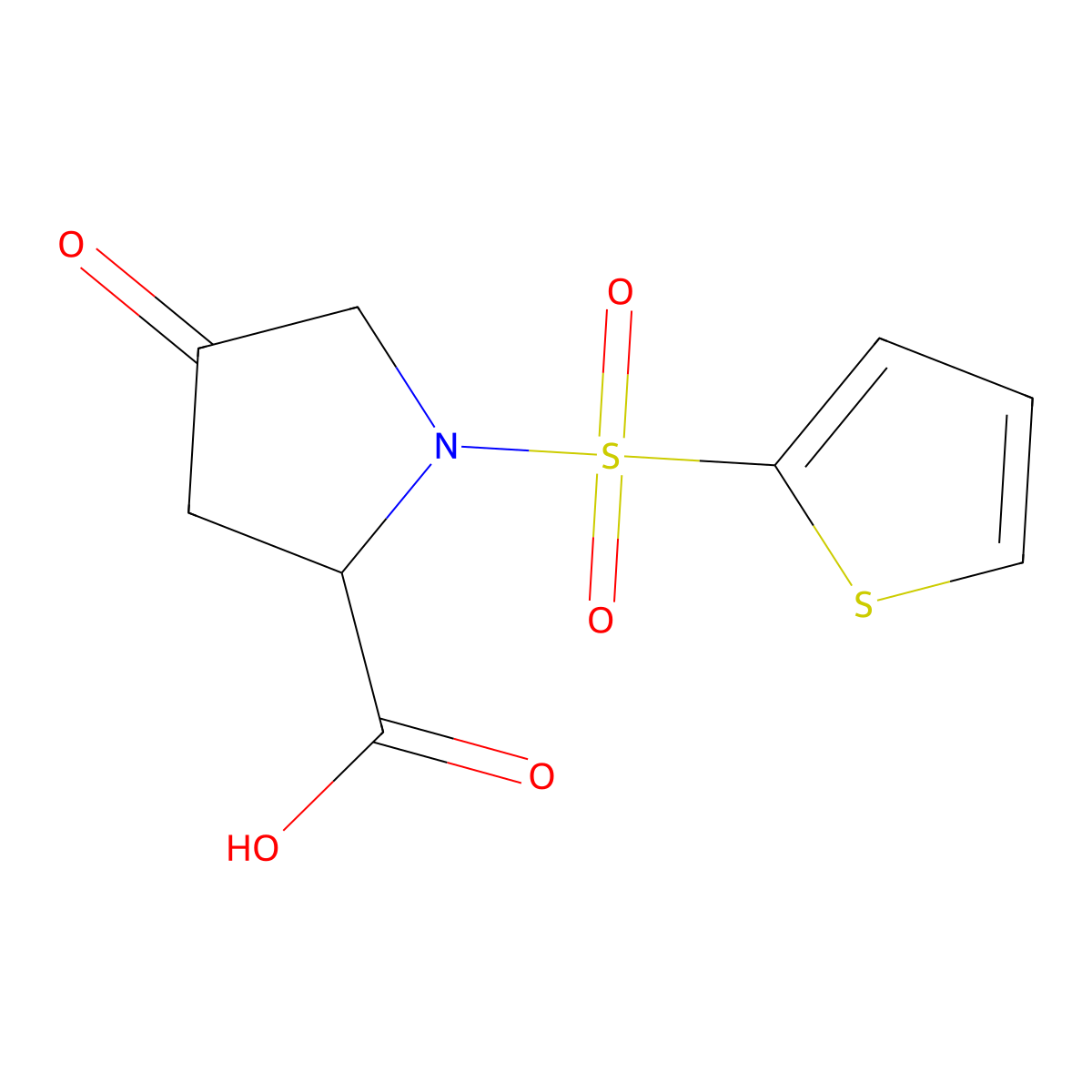 4-Oxo-1-(2-thienylsulfonyl)-2-pyrrolidinecarboxylic acid molecular structure, CAS 1219300-29-4