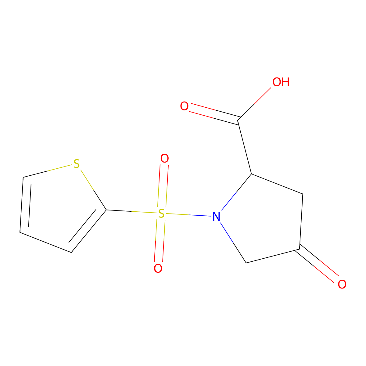 4-Oxo-1-(2-thienylsulfonyl)-2-pyrrolidinecarboxylic acid molecular structure, CAS 1219300-29-4