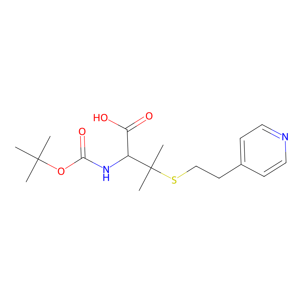 Boc-S-[2-(4-pyridyl)ethyl]-DL-penicillamine molecular structure, CAS 1219318-32-7
