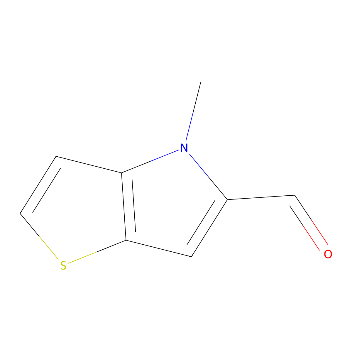 4-methyl-4H-thieno[3,2-b]pyrrole-5-carbaldehyde molecular structure, CAS 121933-60-6