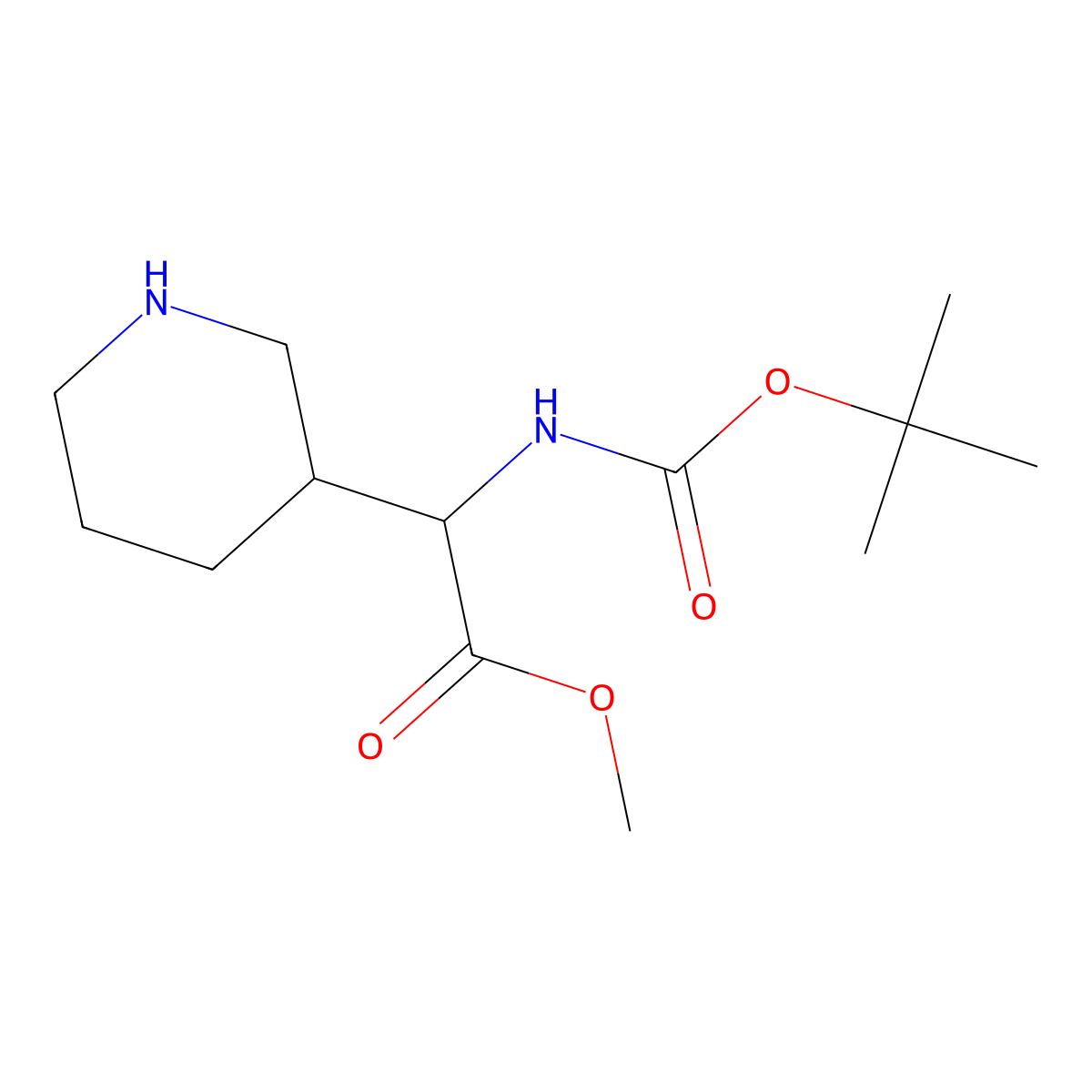 Methyl 2-(boc-amino)-2-(3-piperidyl)acetate molecular structure, CAS 1219331-78-8