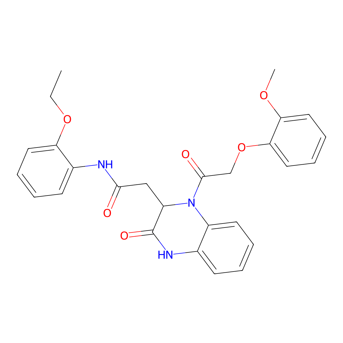 N-(2-ethoxyphenyl)-2-{1-[(2-methoxyphenoxy)acetyl]-3-oxo-1,2,3,4-tetrahydroquinoxalin-2-yl}acetamide molecular structure, CAS 1219332-33-8
