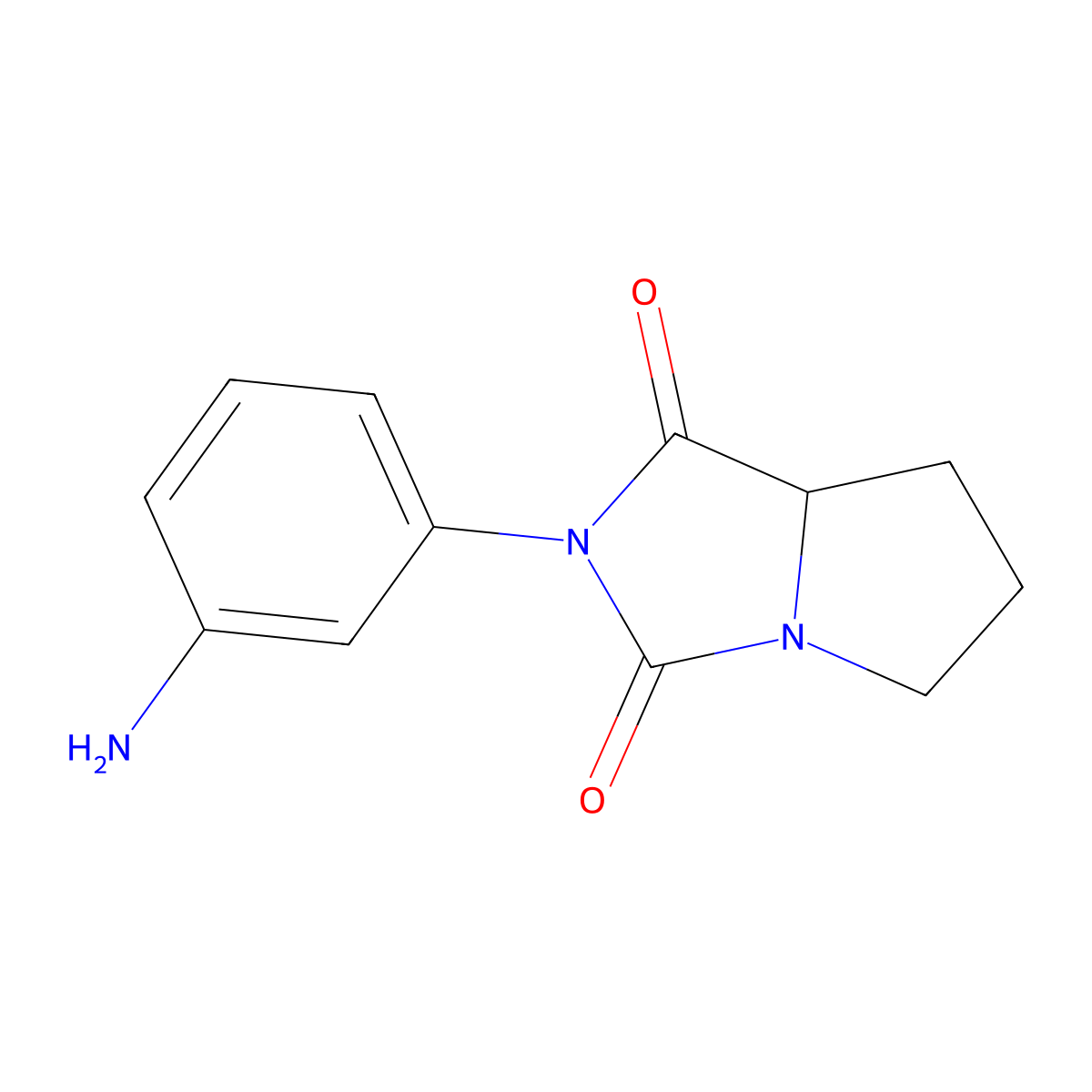 2-(3-aminophenyl)tetrahydro-1H-pyrrolo[1,2-c]imidazole-1,3(2H)-dione molecular structure, CAS 1219335-80-4