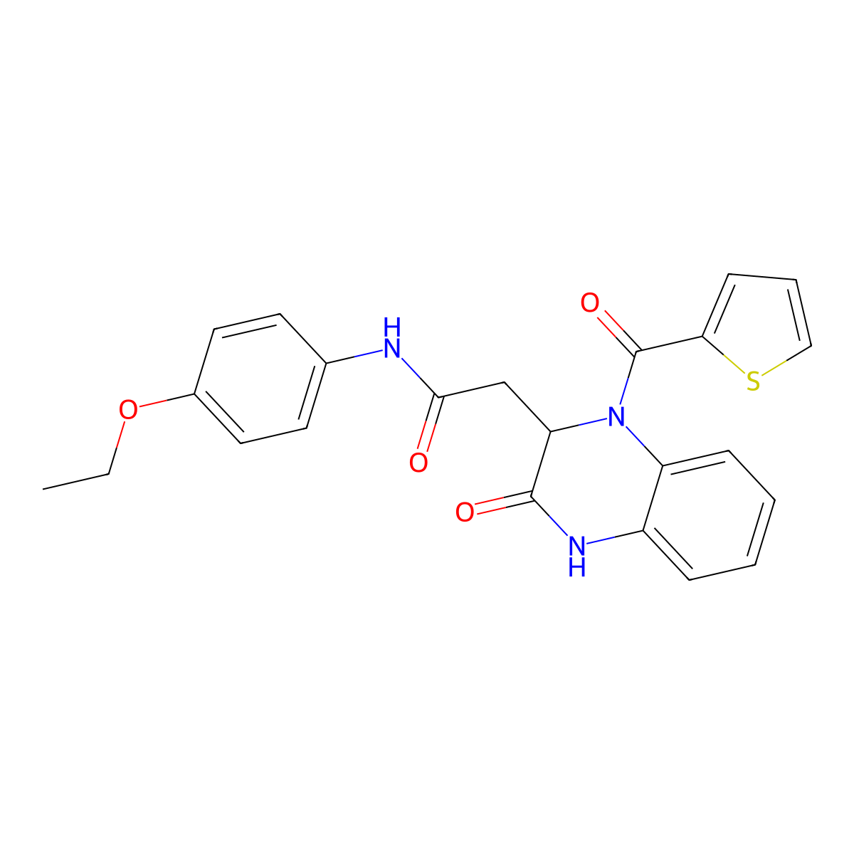 N~1~-(4-ethoxyphenyl)-2-[3-oxo-1-(2-thienylcarbonyl)-1,2,3,4-tetrahydro-2-quinoxalinyl]acetamide molecular structure, CAS 1219338-31-4