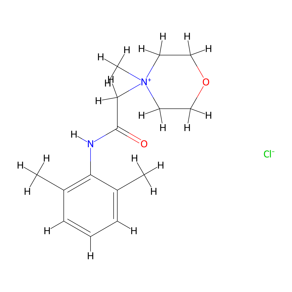 4-(2-((2,6-Dimethylphenyl)amino)-2-oxoethyl)-4-methylmorpholin-4-ium chloride molecular structure, CAS 1219343-65-3