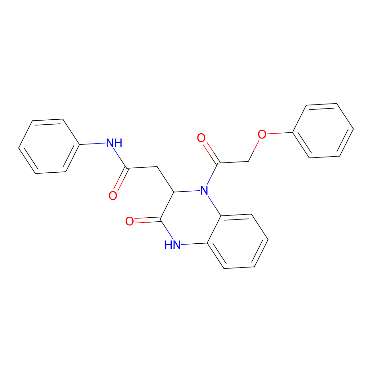 2-[3-oxo-1-(2-phenoxyacetyl)-1,2,3,4-tetrahydroquinoxalin-2-yl]-N-phenylacetamide molecular structure, CAS 1219345-61-5