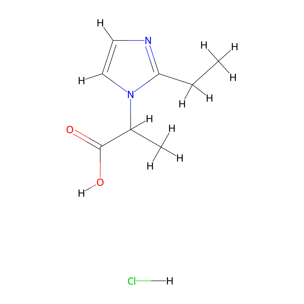 2-(2-Ethyl-imidazol-1-YL)-propionic acid hydrochloride molecular structure, CAS 1219346-32-3