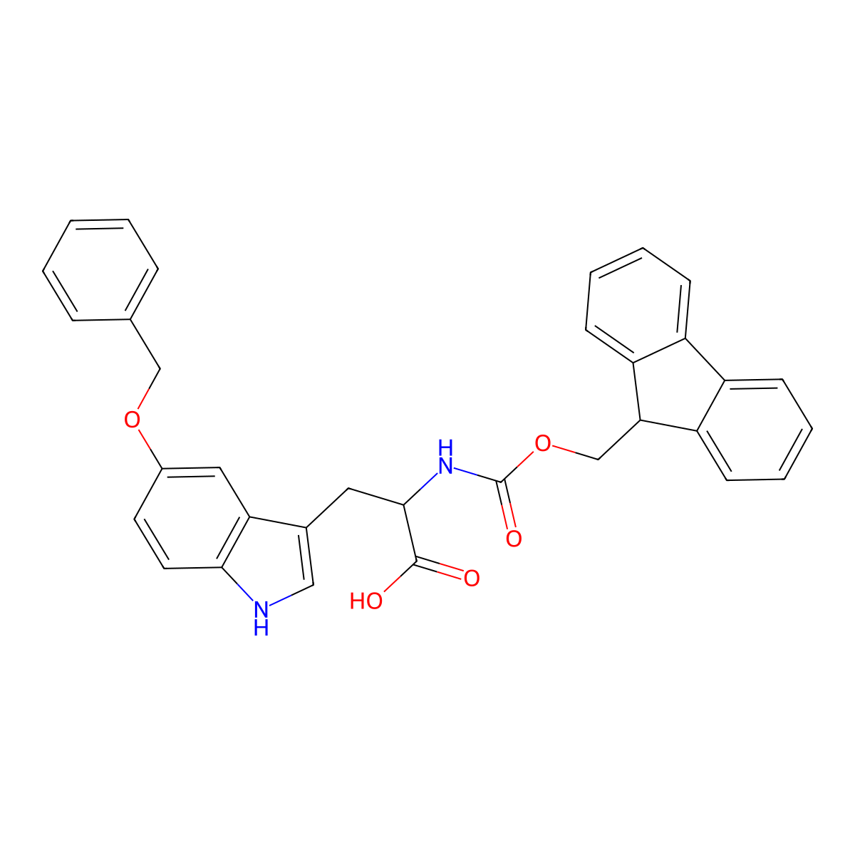 Fmoc-5-benzyloxy-DL-tryptophan molecular structure, CAS 1219348-47-6
