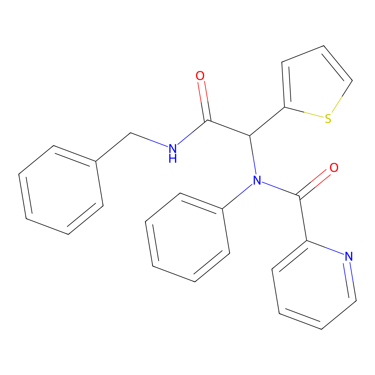 N-[2-Oxo-2-[(phenylmethyl)amino]-1-(2-thienyl)ethyl]-N-phenyl-2-pyridinecarboxamide molecular structure, CAS 1219349-50-4