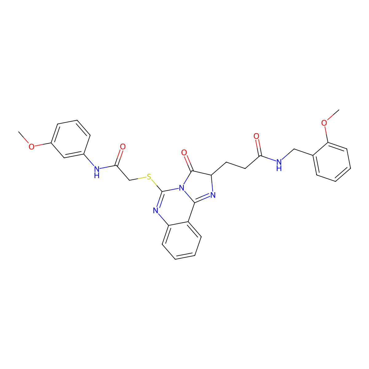 3-[5-({[(3-methoxyphenyl)carbamoyl]methyl}sulfanyl)-3-oxo-2H,3H-imidazo[1,2-c]quinazolin-2-yl]-N-[(2-methoxyphenyl)methyl]propanamide molecular structure, CAS 1219352-56-3