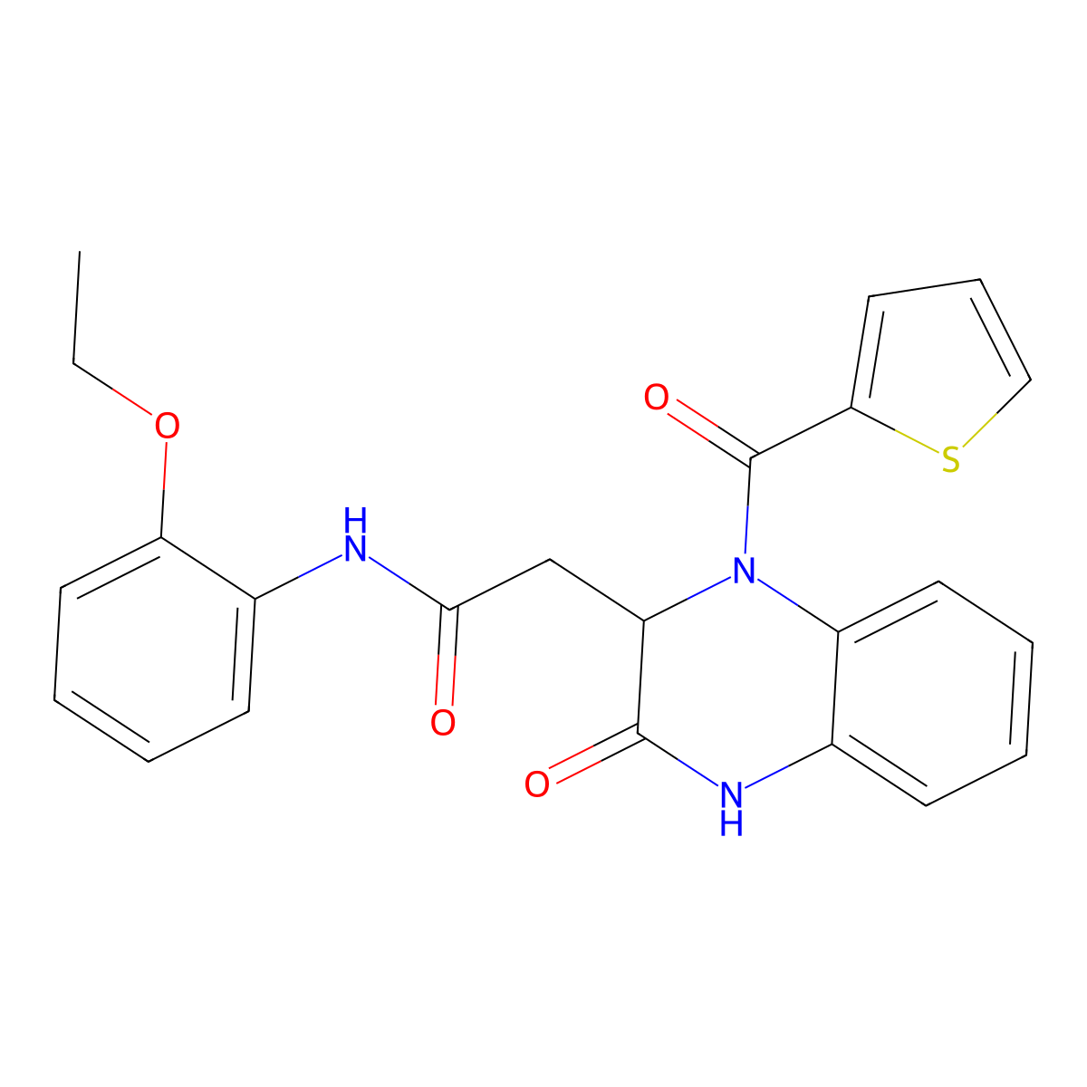 N~1~-(2-ethoxyphenyl)-2-[3-oxo-1-(2-thienylcarbonyl)-1,2,3,4-tetrahydro-2-quinoxalinyl]acetamide molecular structure, CAS 1219353-35-1