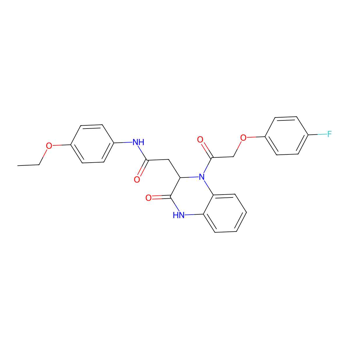 N-(4-ethoxyphenyl)-2-{1-[(4-fluorophenoxy)acetyl]-3-oxo-1,2,3,4-tetrahydroquinoxalin-2-yl}acetamide molecular structure, CAS 1219354-60-5