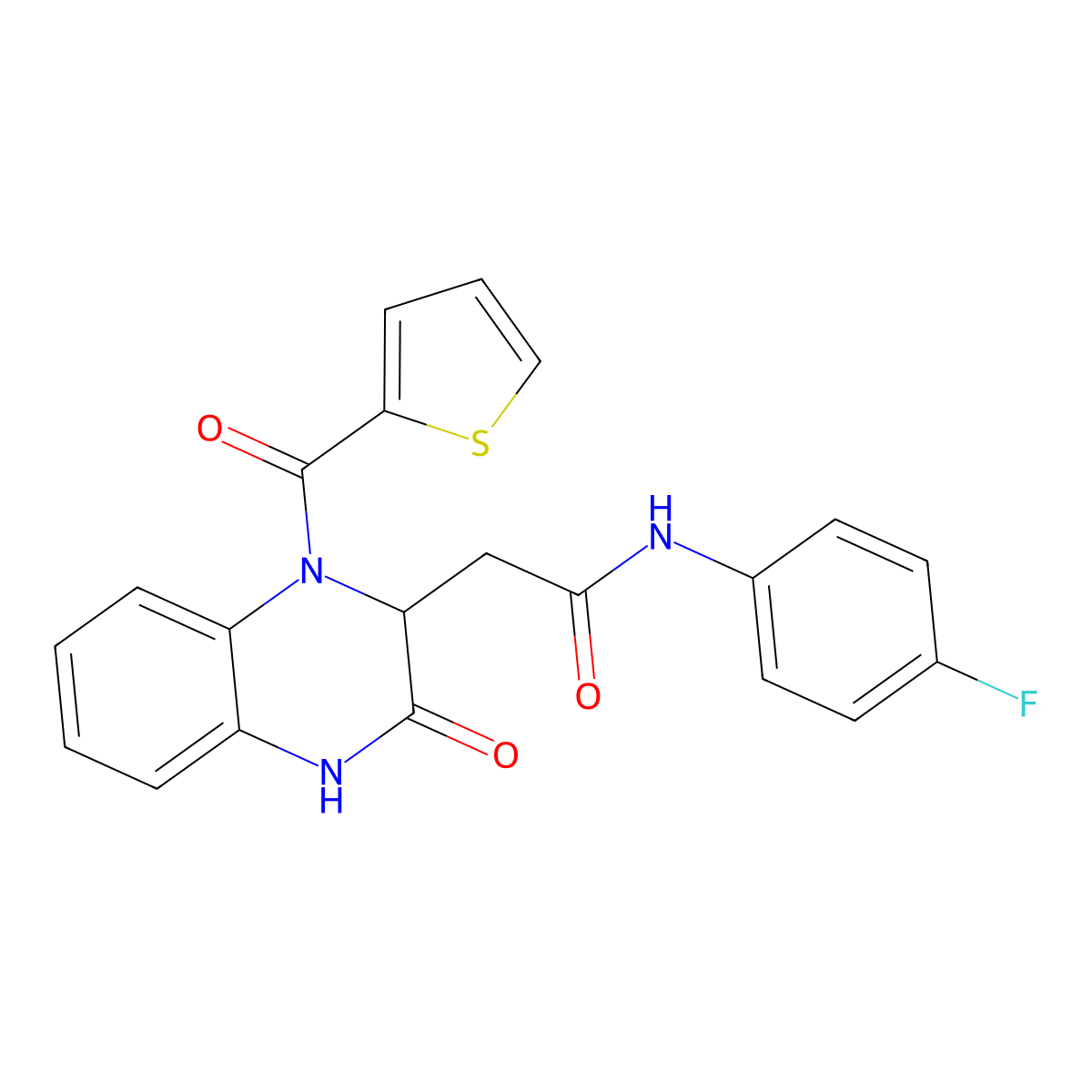 N~1~-(4-fluorophenyl)-2-[3-oxo-1-(2-thienylcarbonyl)-1,2,3,4-tetrahydro-2-quinoxalinyl]acetamide molecular structure, CAS 1219356-89-4