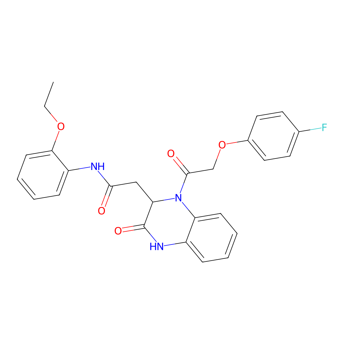 N-(2-ethoxyphenyl)-2-{1-[(4-fluorophenoxy)acetyl]-3-oxo-1,2,3,4-tetrahydroquinoxalin-2-yl}acetamide molecular structure, CAS 1219357-64-8