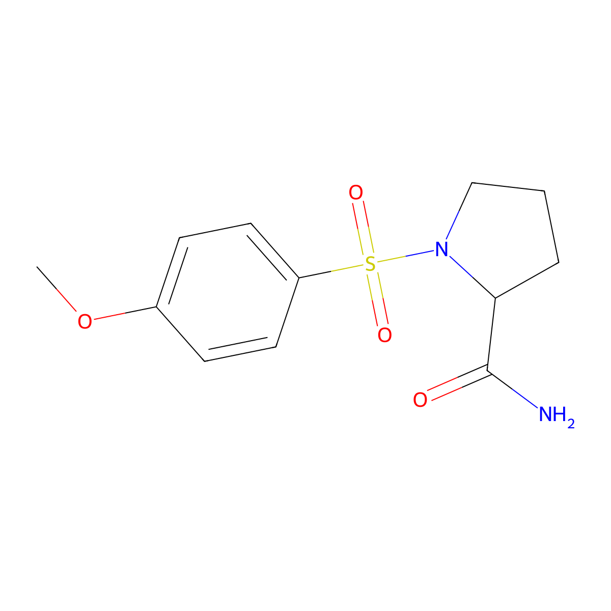 1-((4-Methoxyphenyl)sulfonyl)pyrrolidine-2-carboxamide molecular structure, CAS 1219360-15-2