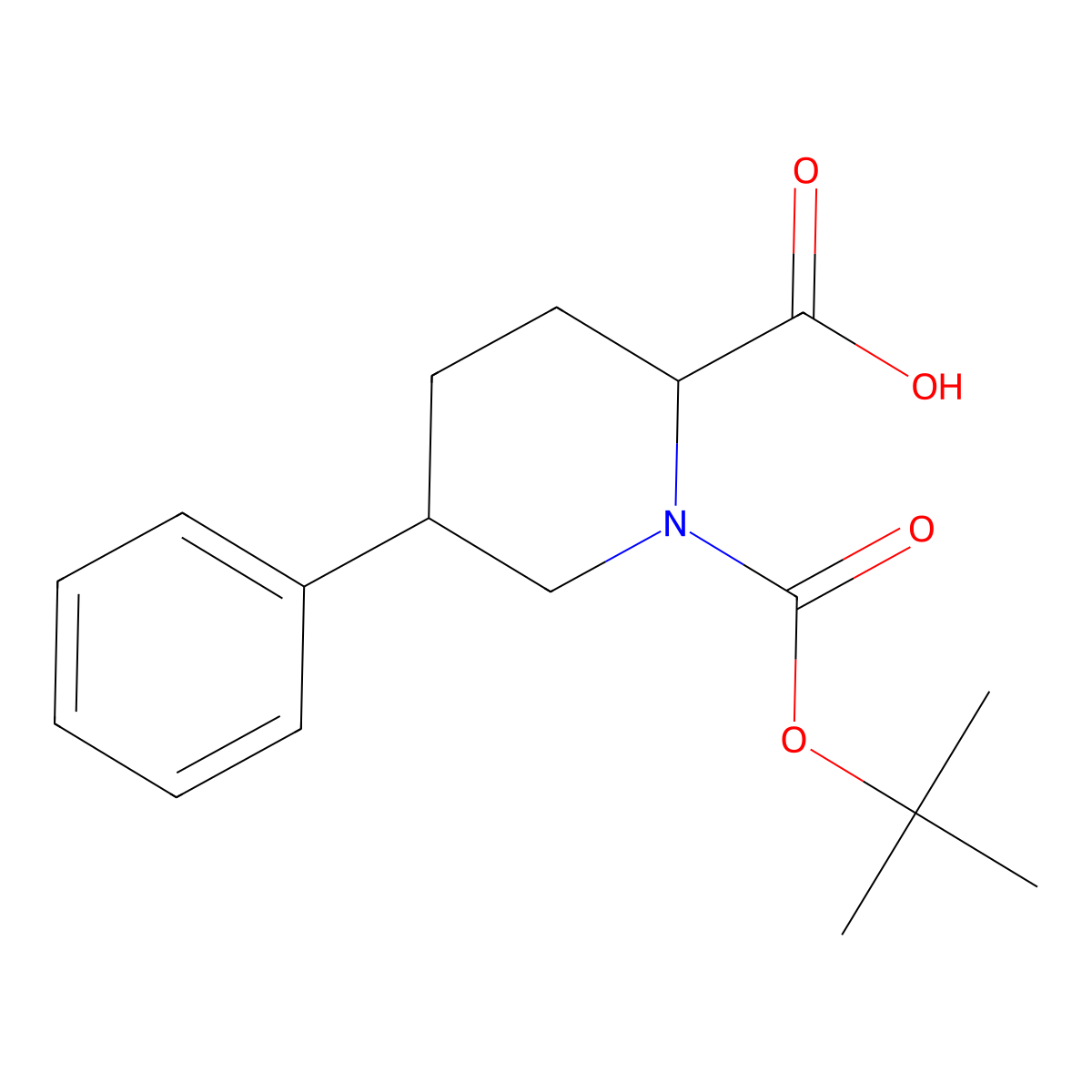 1-(Tert-butoxycarbonyl)-5-phenylpiperidine-2-carboxylic acid molecular structure, CAS 1219369-17-1