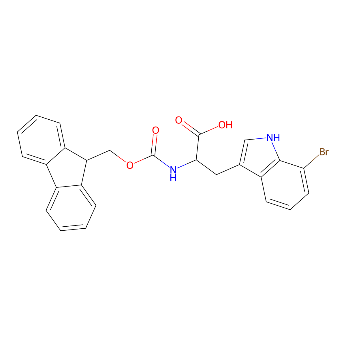 Fmoc-7-bromo-DL-tryptophan molecular structure, CAS 1219370-30-5