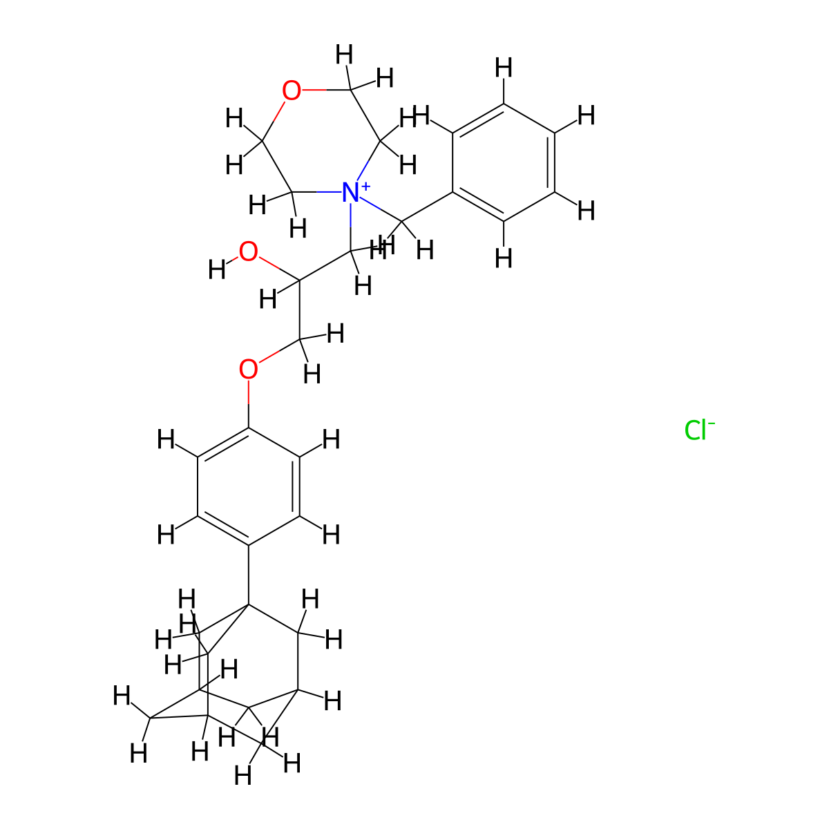 4-{3-[4-(Adamantan-1-yl)phenoxy]-2-hydroxypropyl}-4-benzylmorpholin-4-ium chloride molecular structure, CAS 1219372-51-6
