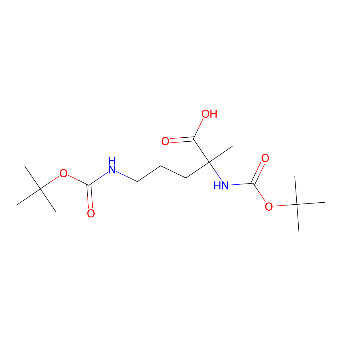 Di-Boc-alpha-methyl-DL-ornithine molecular structure, CAS 1219378-96-7