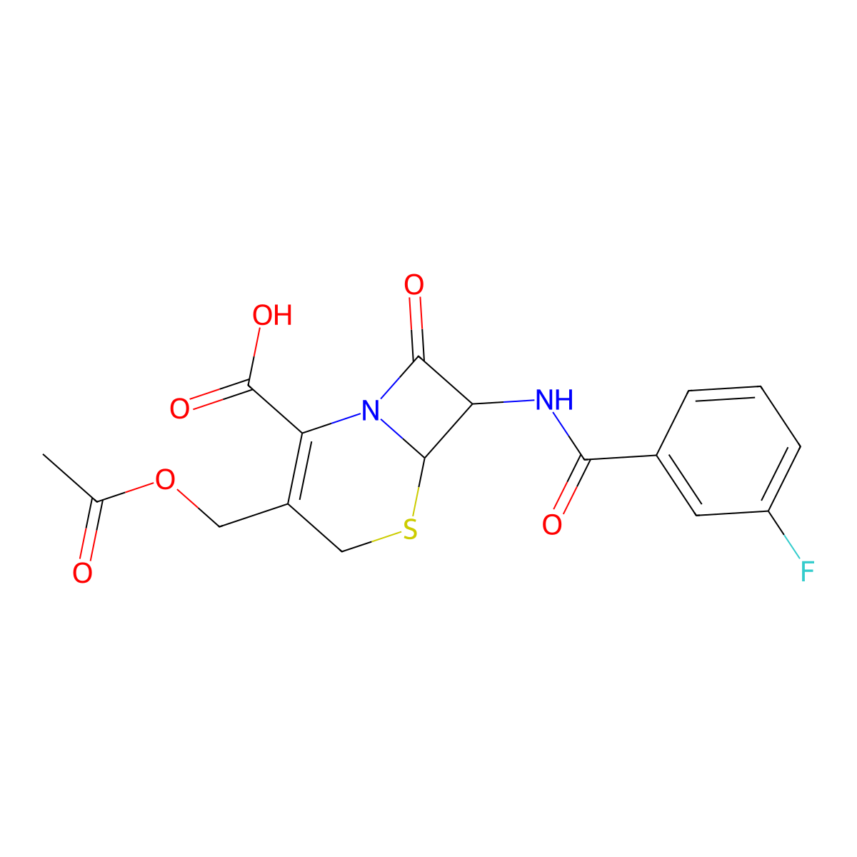3-[(Acetyloxy)methyl]-7-[(3-fluorobenzoyl)amino]-8-oxo-5-thia-1-azabicyclo[4.2.0]oct-2-ene-2-carboxylic acid molecular structure, CAS 1219381-52-8