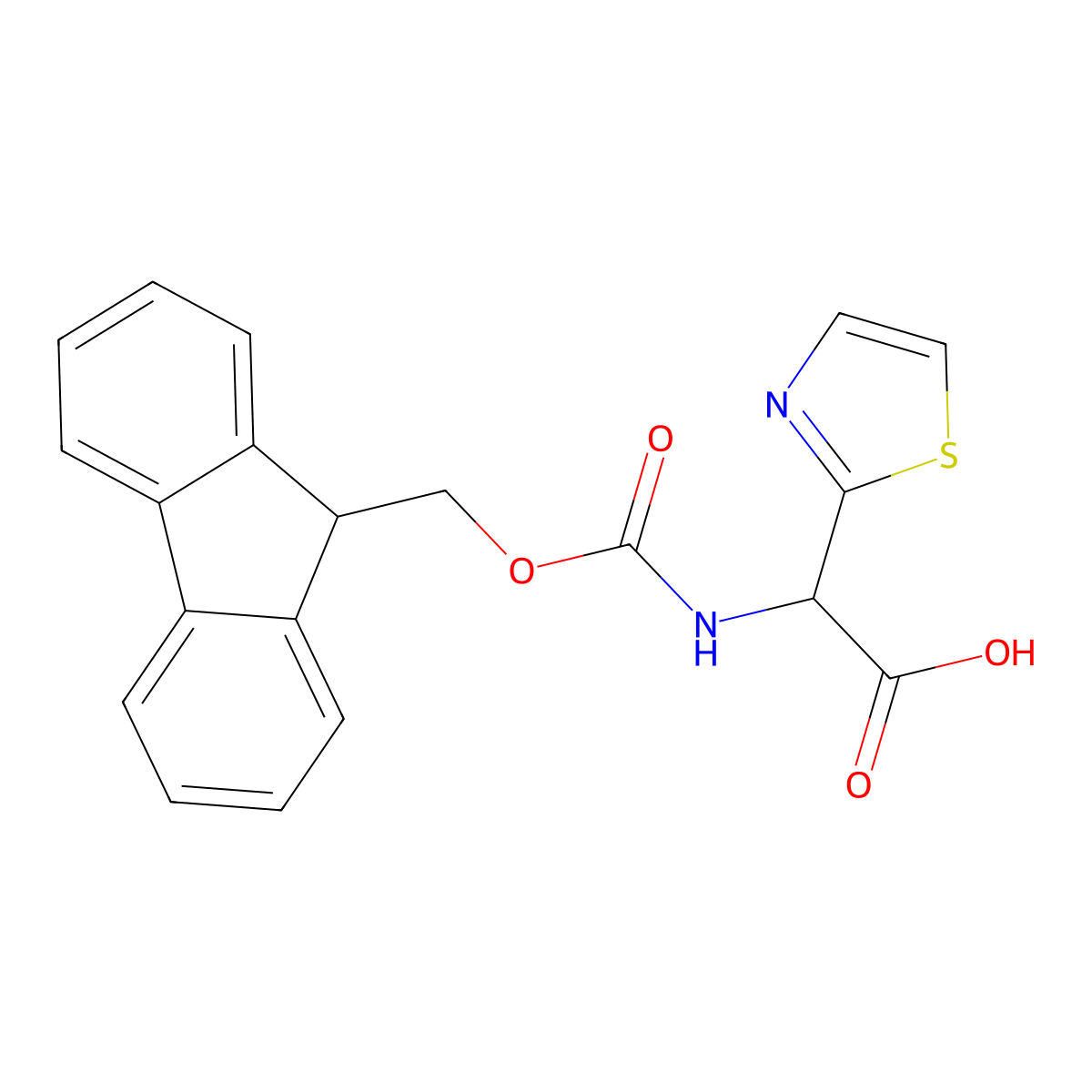 Fmoc-DL-(2-thiazoyl)glycine molecular structure, CAS 1219381-54-0