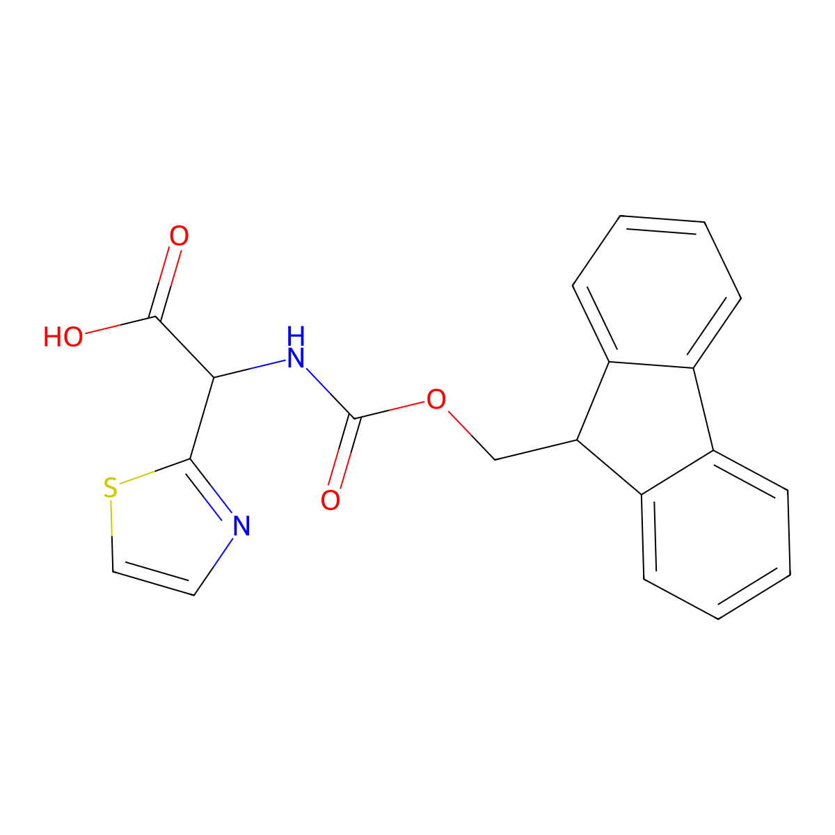 Fmoc-DL-(2-thiazoyl)glycine molecular structure, CAS 1219381-54-0