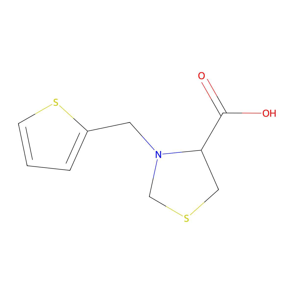 3-(2-Thienylmethyl)-1,3-thiazolidine-4-carboxylic acid molecular structure, CAS 1219381-73-3