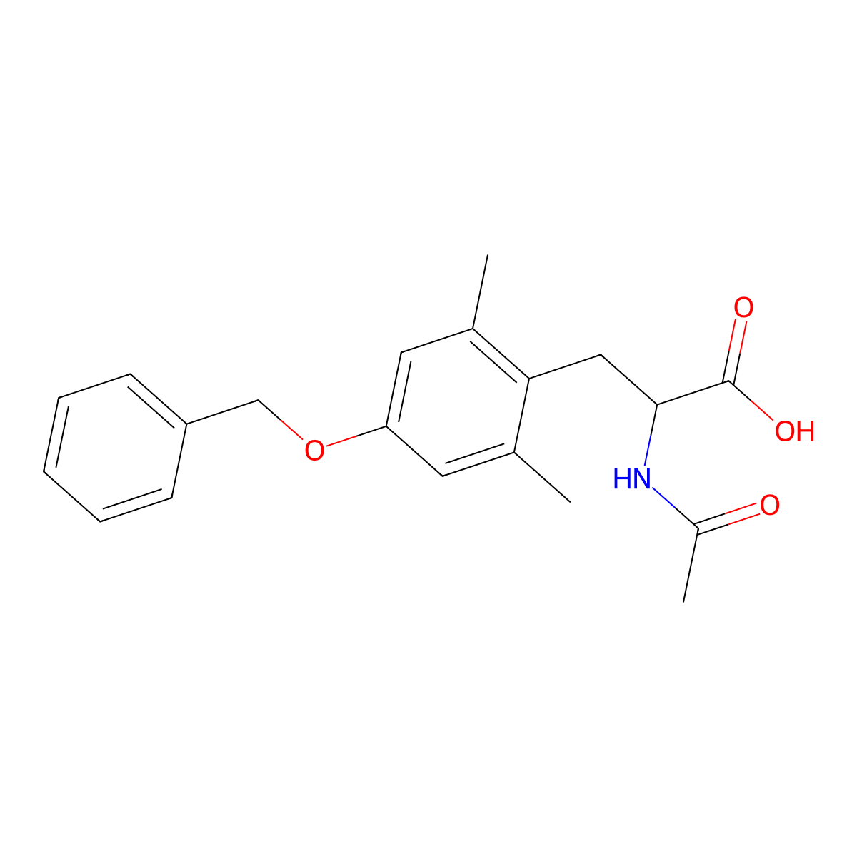 2-Acetamido-3-(4-(benzyloxy)-2,6-dimethylphenyl)propanoic acid molecular structure, CAS 1219382-08-7