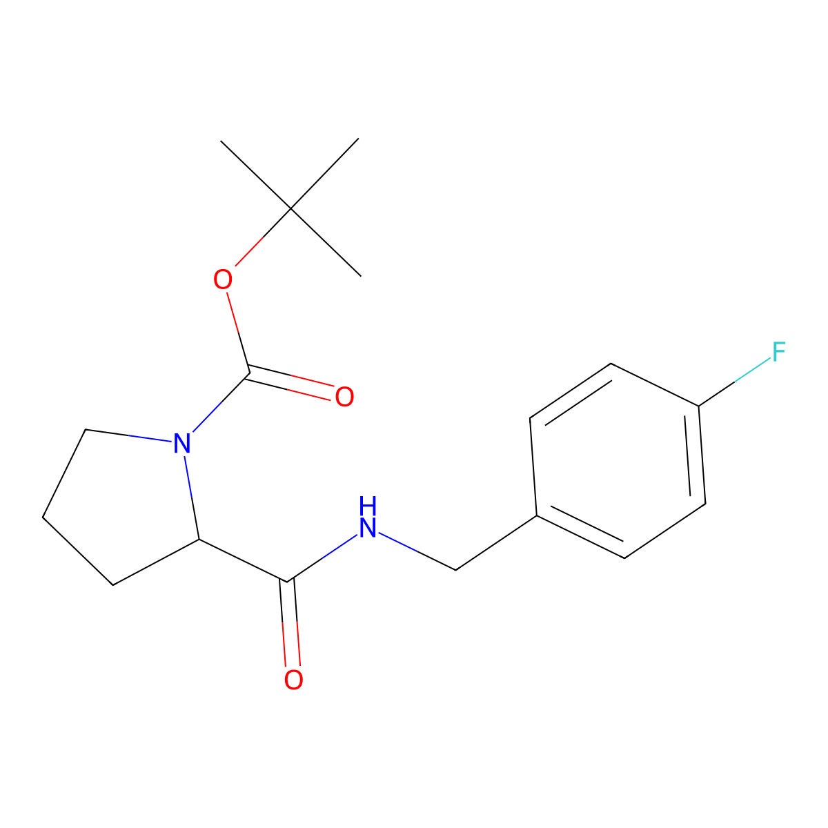 Tert-butyl 2-{[(4-fluorophenyl)methyl]carbamoyl}pyrrolidine-1-carboxylate molecular structure, CAS 1219385-06-4