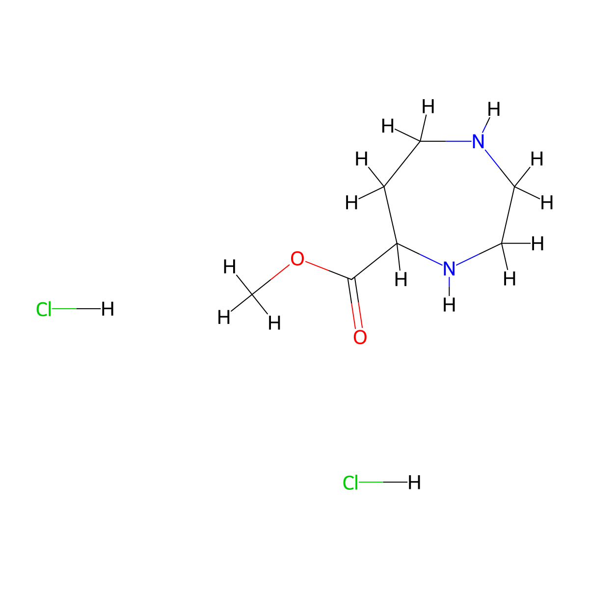 Methyl 1,4-diazepane-5-carboxylate dihydrochloride molecular structure, CAS 1219390-83-6